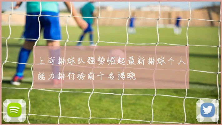 上海排球队强势崛起最新排球个人能力排行榜前十名揭晓