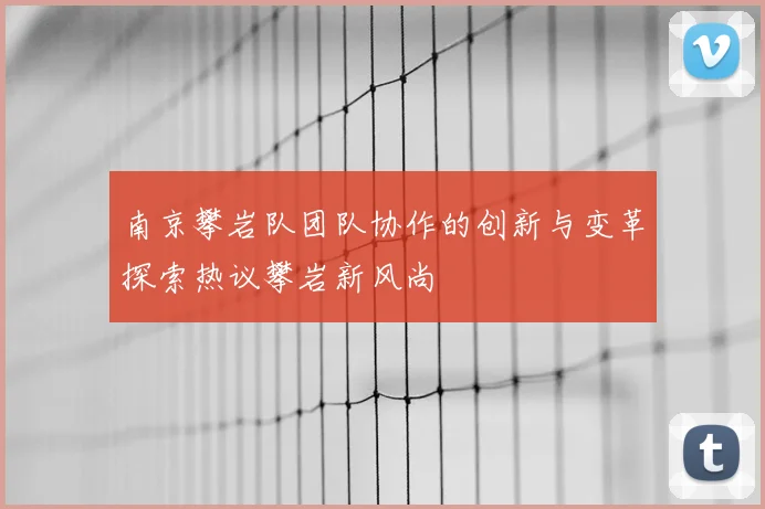 南京攀岩队团队协作的创新与变革探索热议攀岩新风尚